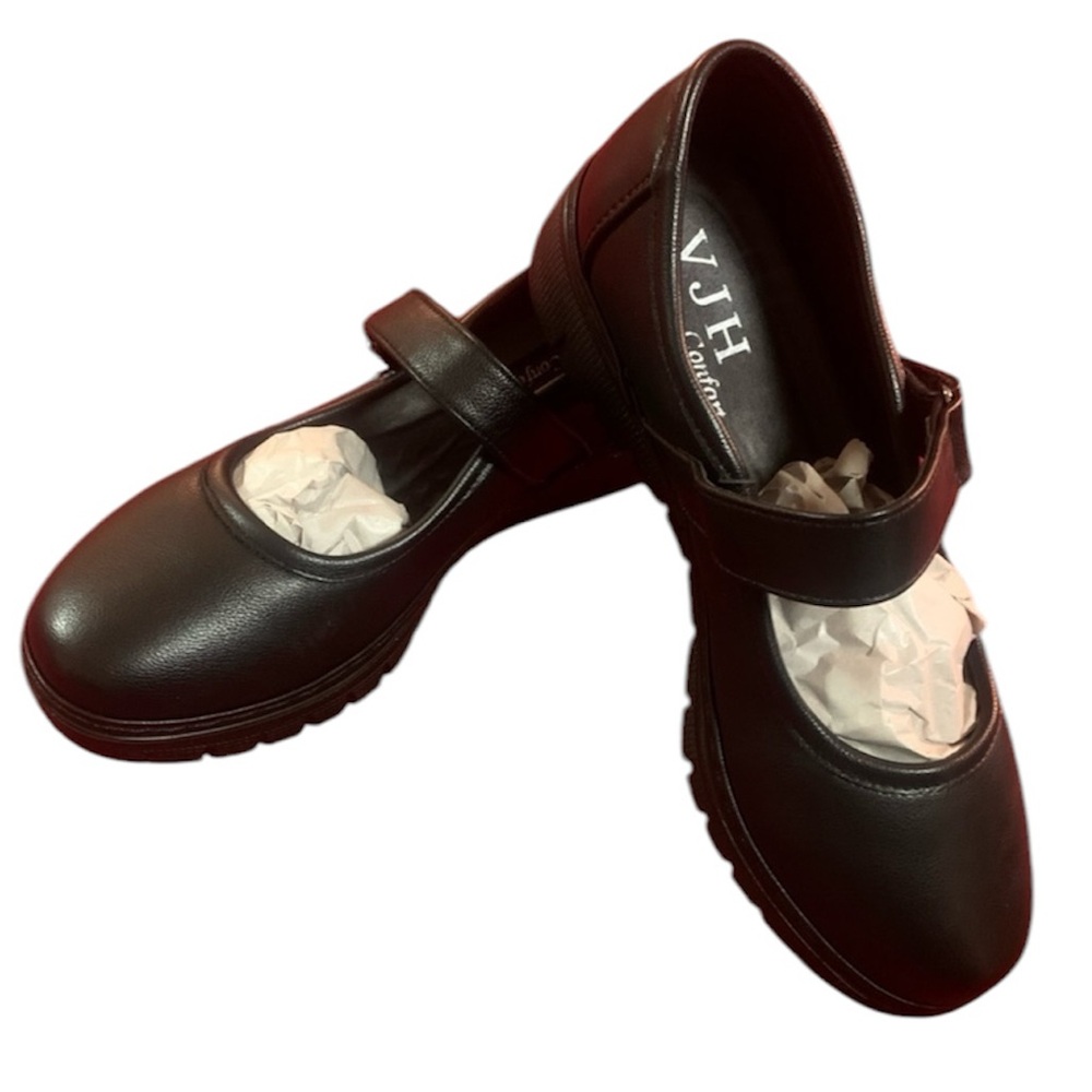 VJH Women’s Mary Jane Flats,Comfort Round Toe Slip-on Orthotic Low Wedge Sz 7.5